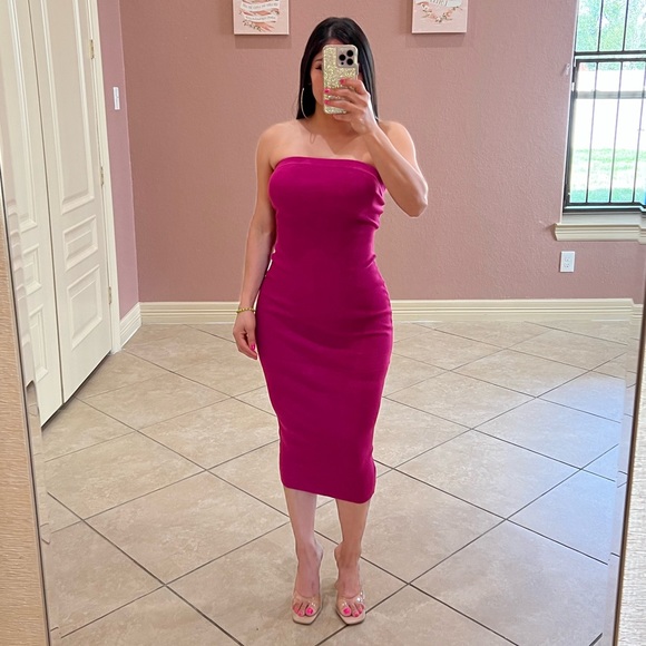 KIMMY Knit Midi Dress- magenta - Picture 2 of 3